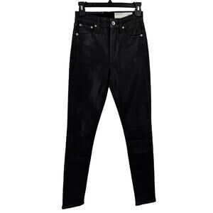 Rag & Bone jeans black coated Nina  high rise skinny size 24